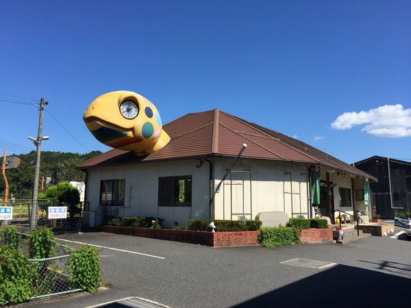 亀甲駅・亀甲岩 ― 屋根から亀の頭が突き出た珍駅